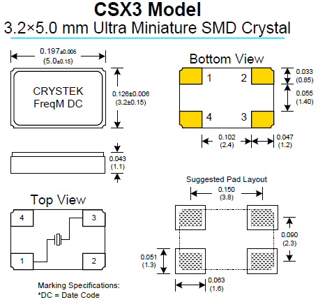 進口薄型石英晶體,5032智能導航儀晶振,CSX3晶振